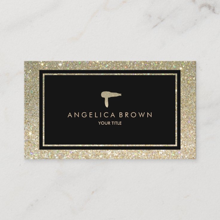 Faux Glitter Hair Dryer Business Card Zazzle
