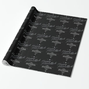 Faux Glitter Hanukkah Wrapping Paper