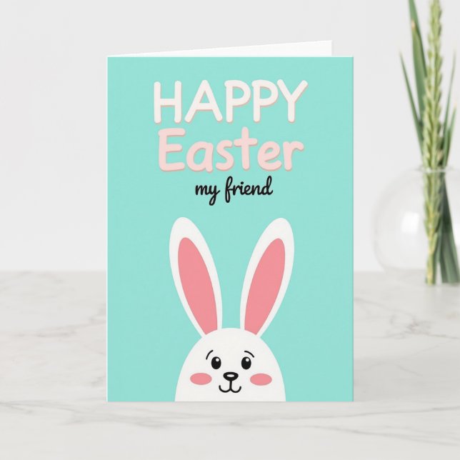 Faux Glitter Happy Easter Friend Card (Front)