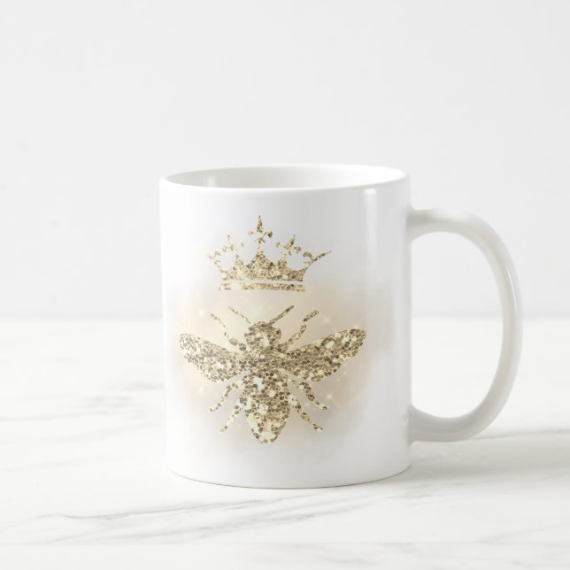 faux glitter honey queen bee coffee mug (Right)