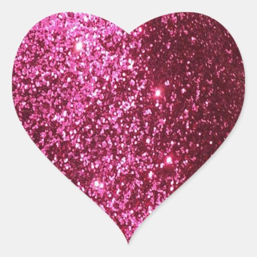Faux Glitter _ Hot Pink Heart Sticker