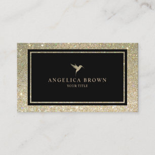 Faux Glitter Humming Bird Business Card