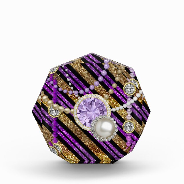 Faux Glitter & Jewels Purple & Gold Tones Award (Front)
