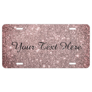 Faux Glitter License Plate