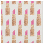 Faux Glitter Lipstick Makeup Beauty Pattern Fabric
