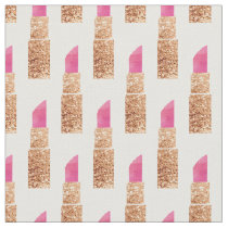 Faux Glitter Lipstick Makeup Beauty Pattern Fabric