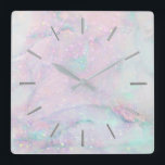 faux glitter marble abstract art square wall clock<br><div class="desc">faux glitter marble art wall clock</div>