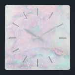 faux glitter marble abstract art square wall clock<br><div class="desc">faux glitter marble art wall clock</div>