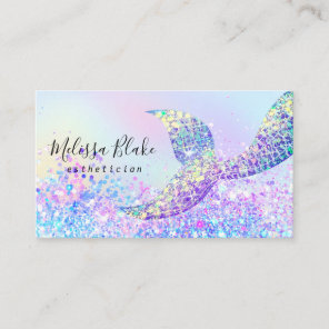 faux glitter mermaid tail  business card