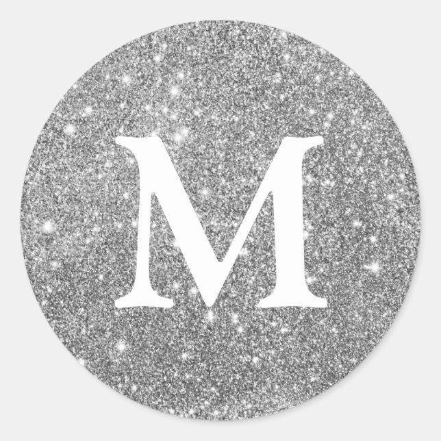 Faux Glitter Monogram Sticker (Front)