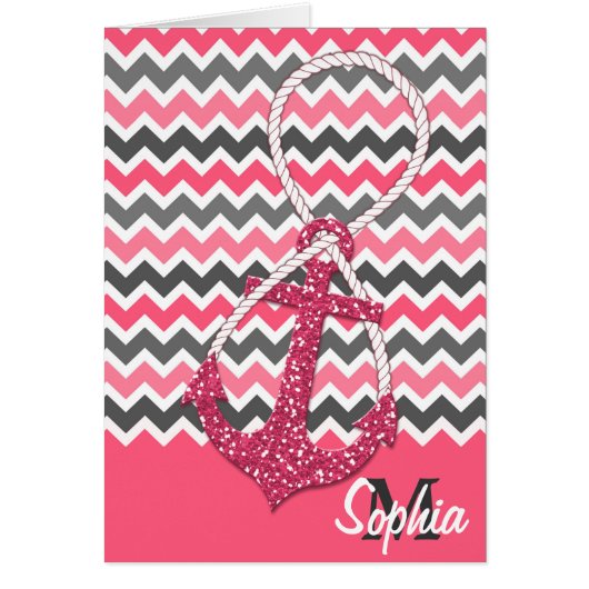 faux glitter nautical anchor infinity symbol cards (Front)