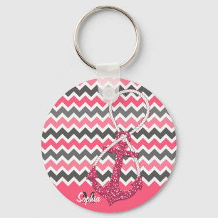 faux glitter nautical anchor infinity symbol keychain