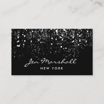 •faux Glitter On Black Background Business Card by musickitten at Zazzle