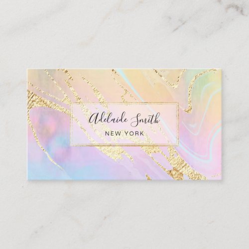 faux glitter on FAUX holographic background Business Card
