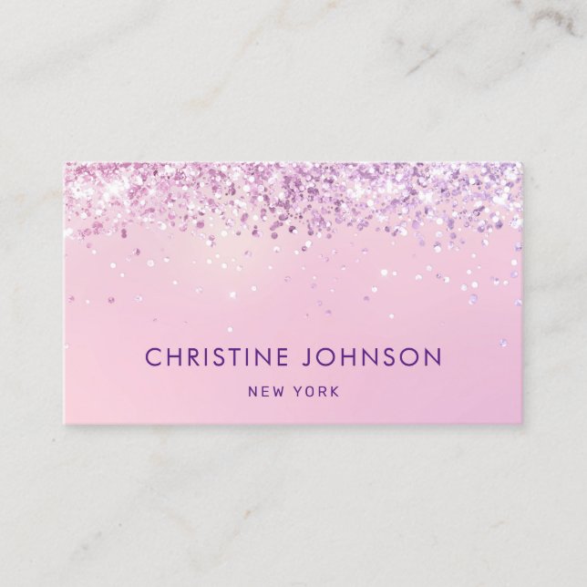 faux glitter on pale pink business card (Front)