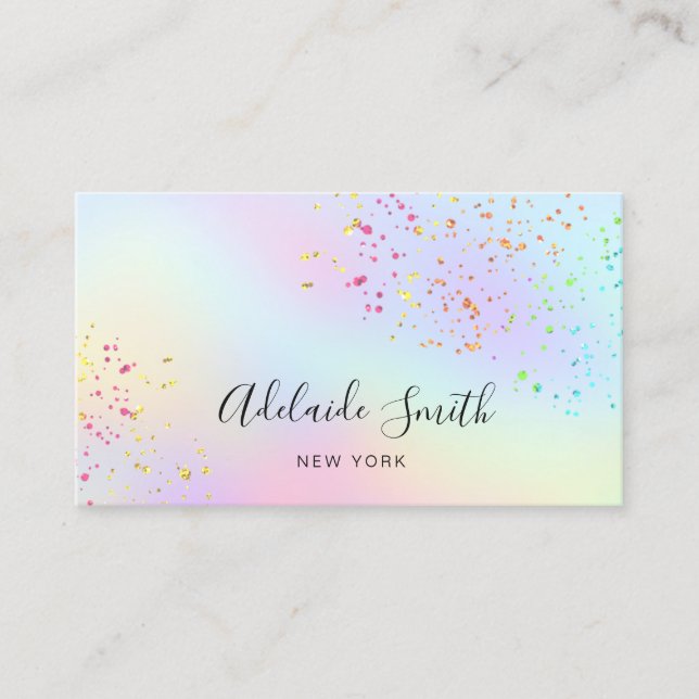 FAUX glitter on pastel colors Business Card (Front)