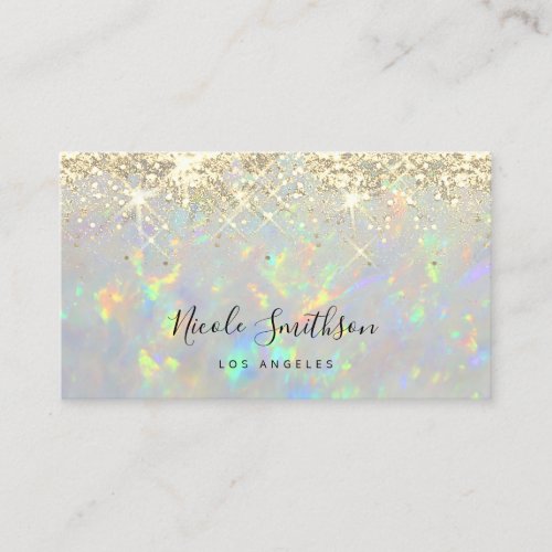 faux glitter opal background  business card