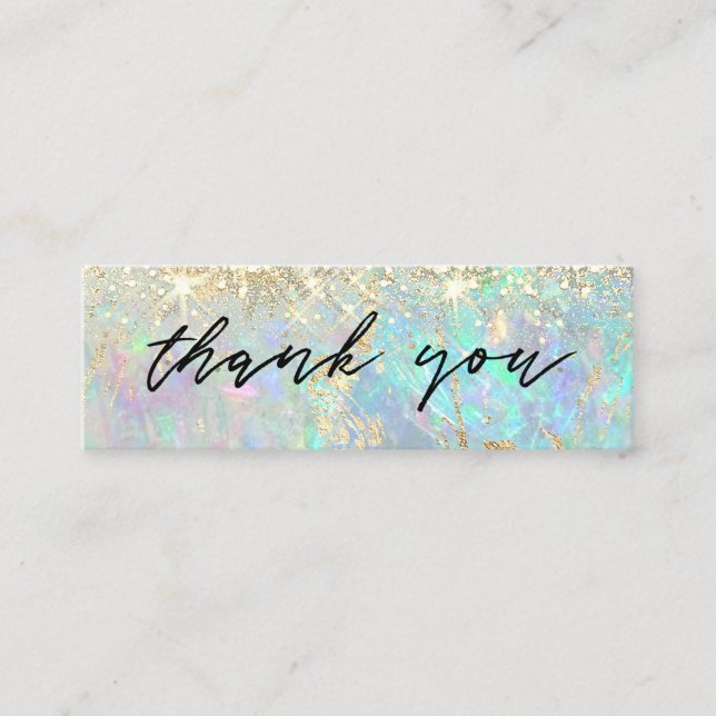 faux glitter opal background mini business card (Front)