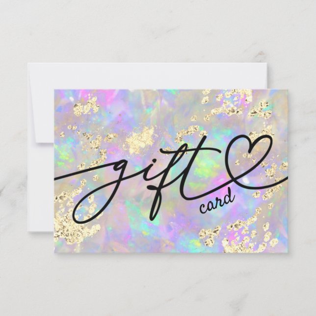 faux glitter opal gift certificate (Front)