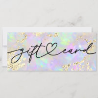 faux glitter opal gift certificate