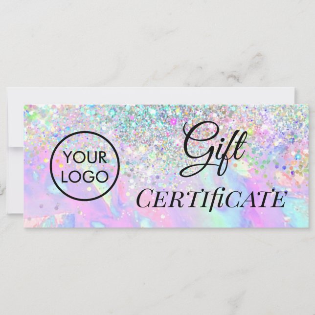 faux glitter opal logo gift certificate (Front)