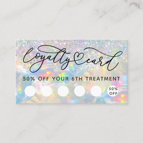 faux glitter opal loyalty card