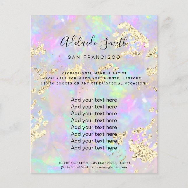 faux glitter opal mineral design flyer (Front)