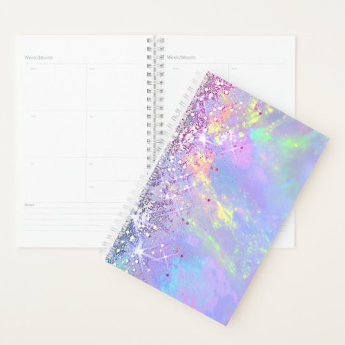 faux glitter opal planner