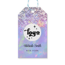 faux glitter opal product gift tags