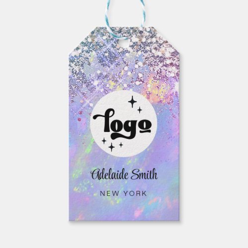 faux glitter opal product gift tags