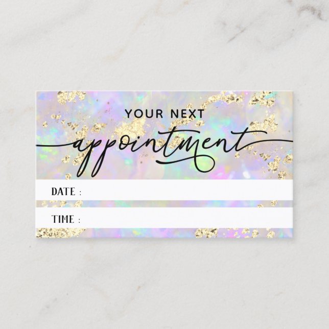 faux glitter opal texture appointment card (Front)