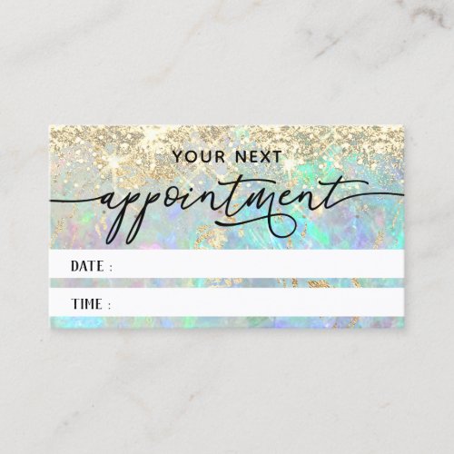 faux glitter opal texture appointment card