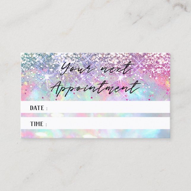 faux glitter opal texture appointment card (Front)