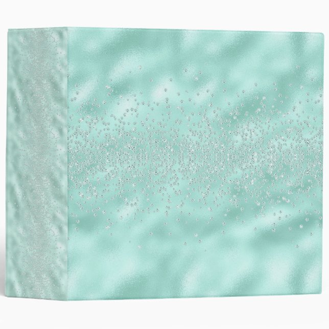 Faux Glitter Pastel Sparkle Elegant Shiny Chic 3 Ring Binder (Front/Spine)