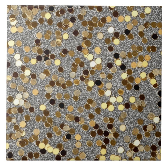 Faux glitter pattern lovers  ceramic tile (Front)