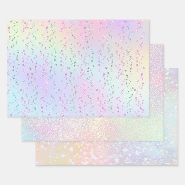 faux glitter pattern wrapping paper sheets (Set)
