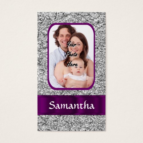 Faux glitter photo background business card templates