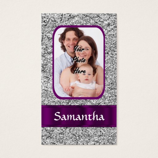 Customizable Faux glitter photo background business card templates