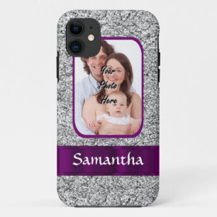 Faux glitter photo background iPhone 11 case