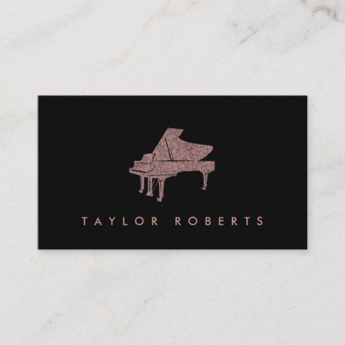 faux glitter piano business card