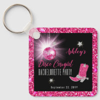Faux Glitter Pink Disco Cowgirl Bachelorette Party