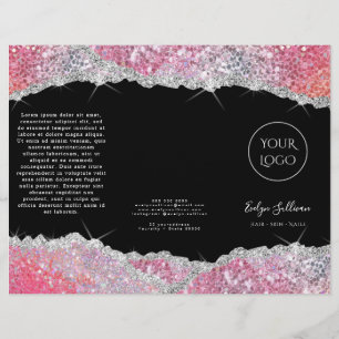 Faux glitter pink sequin brochure