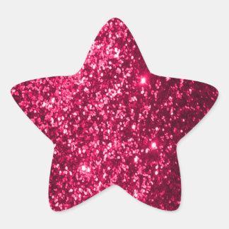 Faux Glitter Pink Star Sticker