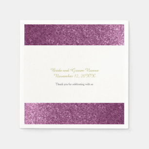 Faux Glitter Purple Wedding Napkins
