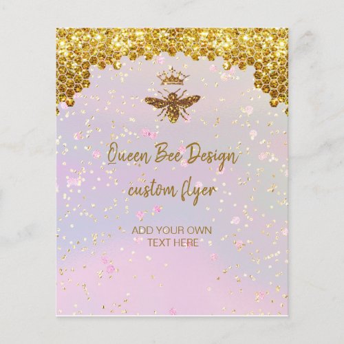  faux glitter Queen Bee flyer