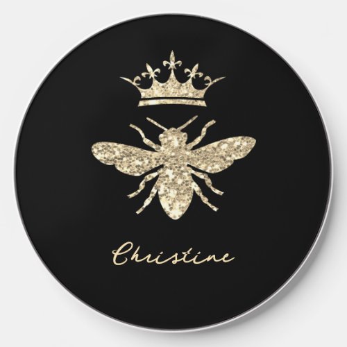 faux glitter Queen Bee wireless charger 