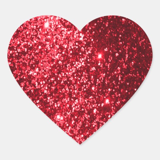 Faux Glitter Red Heart Sticker