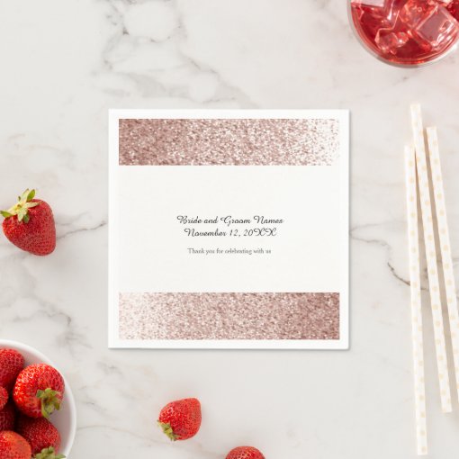 Faux Glitter Rose Gold Paper Napkins Zazzle