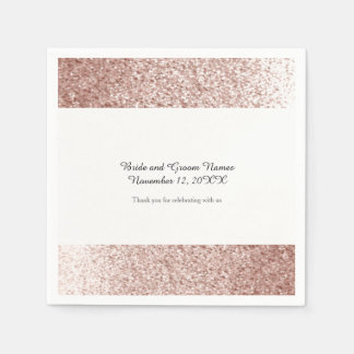 Faux Glitter Rose Gold Paper Napkins