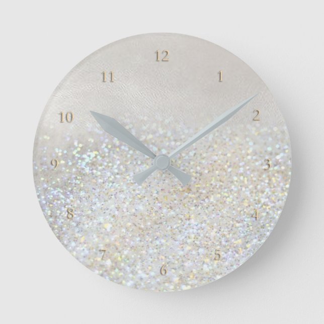 faux glitter round clock (Front)